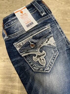 Rock Revival Cellis Skinny Jeans 26/30 Wash with Embroidered Pocket